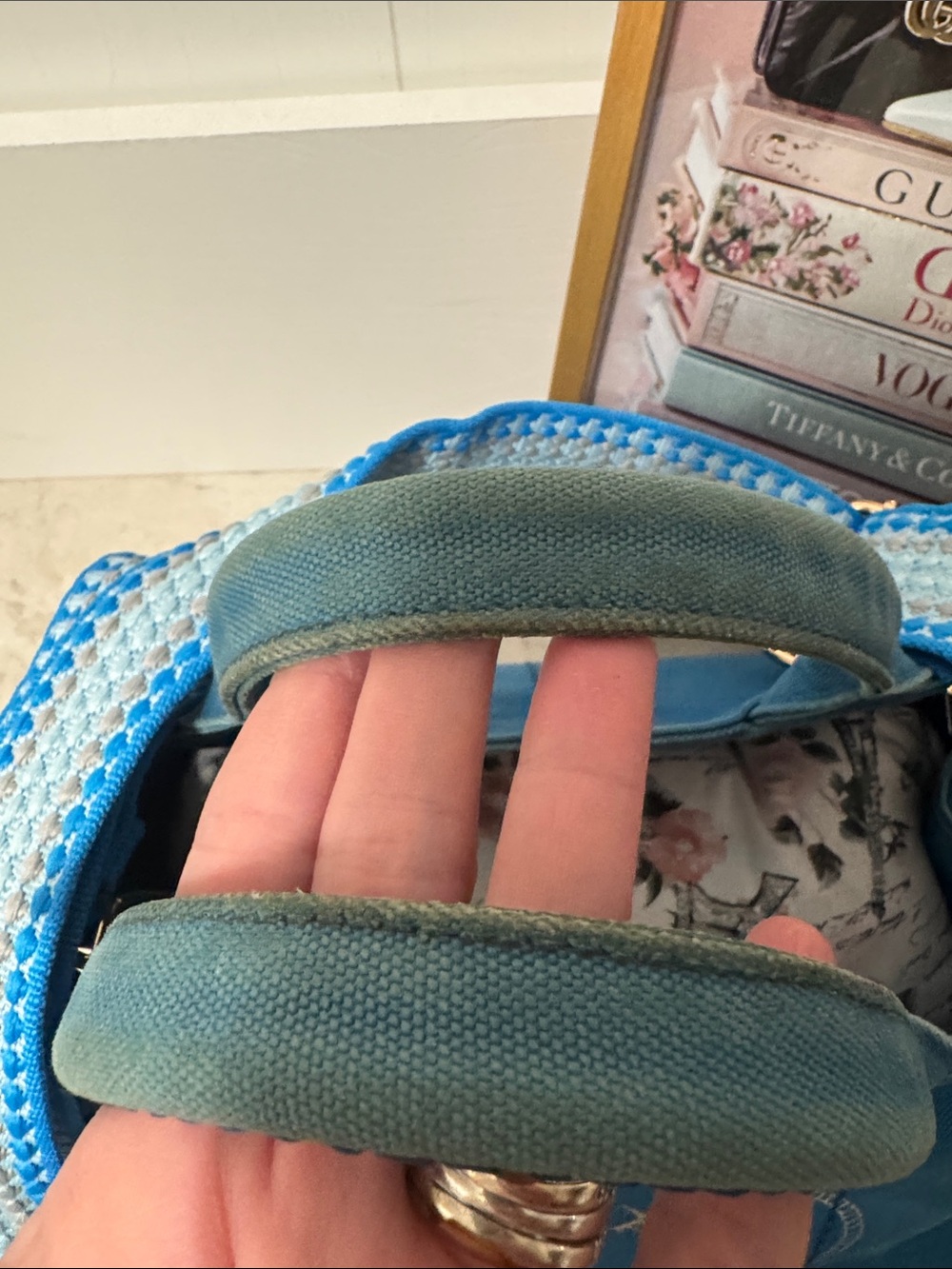 Prada canapa Blue Canvas Tote with authenticity card and unbranded strap - Picture 2 of 15